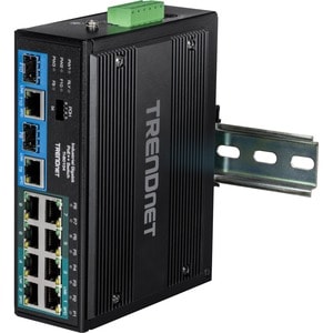 TRENDnet 10-Port Hardened Industrial Unmanaged Gigabit PoE ++ DIN-Rail Switch, 4 Gigabit PoE++ Ports, 4 Gigabit PoE+, 2 Gi