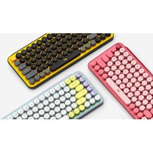 Logitech POP Keys Keyboard - Wireless Connectivity - Bluetooth - 32.81 ft - 4 Emoji Hot Key(s) - Spanish - Tablet - PC, Ma