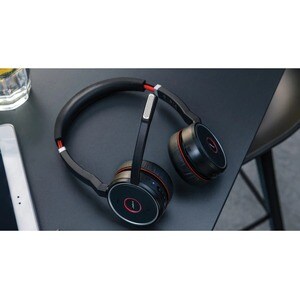 Jabra Evolve 75 Wireless On-ear Stereo Headset - Black - Binaural - Ear-cup - 3000 cm - Bluetooth - 150 Hz to 6.80 kHz - N