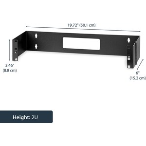 StarTech.com 2U Hinged Wall Mount Patch Panel Bracket - 6 inch Deep - 19" Patch Panel Swing Rack for Shallow Network Equip
