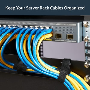 StarTech.com Cable Management Panel with Hook and Loop Strips for Server Racks - 4-Loop Cable Organizer - 1U - Cable Manag