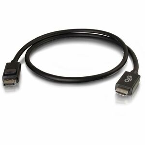C2G 6ft DisplayPort Male to HD Male Adapter Cable - Black - 6 ft DisplayPort/HDMI A/V Cable for Notebook, TV, Projector, A