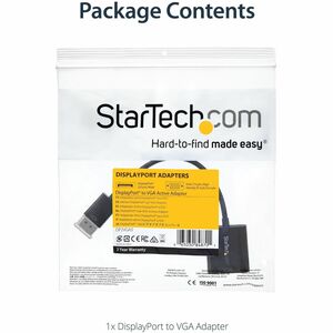 StarTech.com DisplayPort 1.2 to VGA Adapter Converter - DP to VGA - Connect your DisplayPort computer to a VGA Projector -