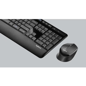 Logitech MK345 Wireless Combo - USB Wireless RF 2.40 GHz Keyboard - Black - USB Wireless RF Mouse - Optical - 1000 dpi - 3