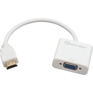 IO Crest Active HDMI to VGA Adapter with Audio Support via 3.5mm jack - 6.50" HDMI/Mini-phone/VGA A/V Cable for Audio/Vide