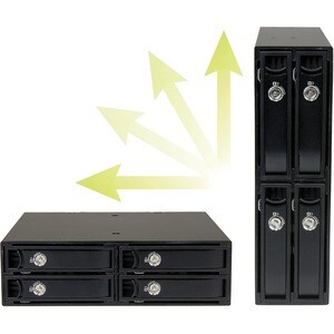 StarTech.com 4-Bay Mobile Rack Backplane for 2.5in SATA/SAS Drives - Hot swap with ease by installing 4 SSDs/HDDs into one