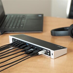 StarTech.com Triple Monitor USB 3.0 Laptop Docking Station - 4K HDMI, 2x DisplayPort - Universal USB Dock for Windows & Ma