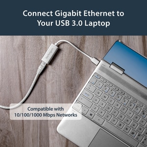 StarTech.com USB 3.0 to Gigabit Network Adapter - Silver - Sleek Aluminum Design for MacBook, Chromebook or Tablet - Nativ