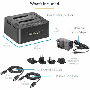 Duplicador de Discos Duros/SSD Independiente, Clonador/Copiador de 2 Bahías, Dock Base de Acoplamiento USB 3.1 a SATA III 