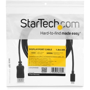 StarTech.com Cavo Adattatore USB-C a DisplayPort 1,8m - 4k 60hz - Compatibile con TB3 - 21,6 Gbit/s - Supporta fino a3840 