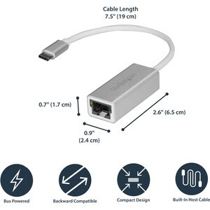 StarTech.com Gigabit Ethernet Card for Server - 10/100/1000Base-T - Desktop - USB 3.1 - Realtek RTL8153 - 1 Port(s) - 1 - 