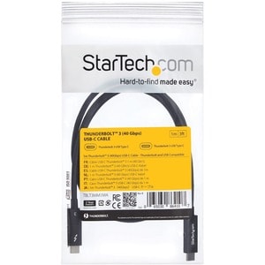StarTech.com Thunderbolt 3 Cable - 91cm (3 ft.) - 4K 60Hz - 40Gbps - USB C to USB C Cable - Thunderbolt 3 USB Type C Charg