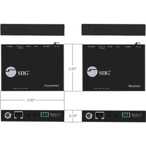 SIIG 4K HDMI HDBaseT Extender Over Single Cat5e/6 with RS-232, IR & PoC - 60m - Wall Mountable - TAA Compliant