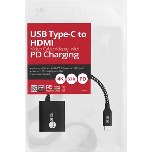 SIIG USB Type-C to HDMI Video Cable Adapter with PD Charging - USB Type C - 1 x HDMI, HDMI