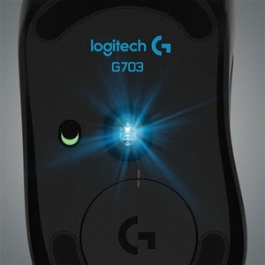 Logitech G703 LIGHTSPEED Wireless Gaming Mouse - PMW3366 - Cable/Wireless - Radio Frequency - Black - USB - 12000 dpi