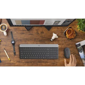 Logitech MK470 Keyboard & Mouse - USB Wireless RF - Swiss - USB Wireless RF - Optical - 1000 dpi - 3 Button - Scroll Wheel