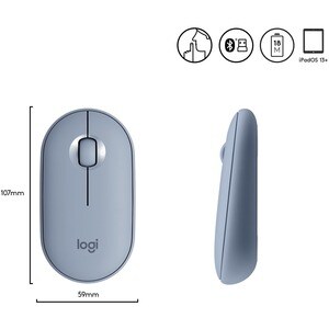 Logitech Pebble Wireless Mouse M350 - Optical - Wireless - Bluetooth/Radio Frequency - 2.40 GHz - USB - 1000 dpi - Scroll 