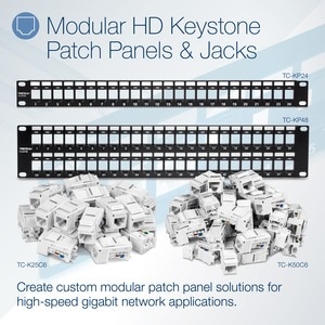 TRENDnet 48-Port Blank Keystone 2U HD Patch Panel, 2U 19" Rackmount Housing, HD Keystone Network Patch Panel, Recommended 