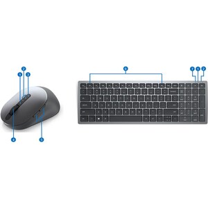 Dell KM7120W Keyboard & Mouse - Wireless - Belgian Wireless
