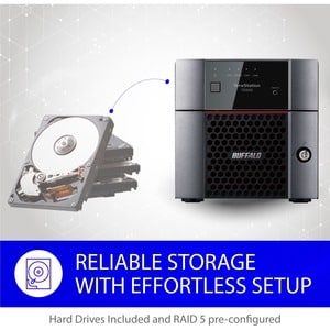 BUFFALO TeraStation 3220DN 2-Bay Desktop NAS 8TB (2x4TB) with HDD NAS Hard Drives Included 2.5GBE / Computer Network Attac