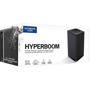 Ultimate Ears HYPERBOOM Portable Bluetooth Speaker System - Black - 45 Hz to 20 kHz - Battery Rechargeable