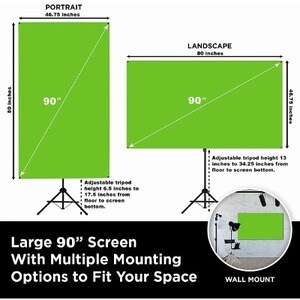 Valera Screens Creator 90 Background - Portable - 80" (2032 mm) Width - Green - Fabric, Polyester