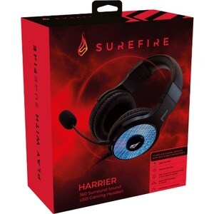 SUREFIRE Harrier 360 Wired Over-the-ear Stereo Gaming Headset - Carbon - Binaural - Ear-cup - 24 Ohm - 20 Hz to 20 kHz - 2