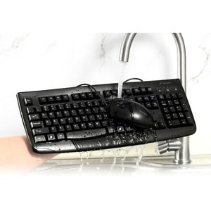 Kensington Pro Fit Washable Wired Desktop Set - USB Cable Keyboard - 104 Key - USB Cable Mouse - Optical - 1600 dpi - 3 Bu