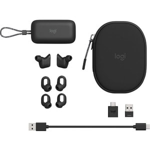 Logitech Zone True Wireless - Stereo - USB Type A - True Wireless - Bluetooth - 98.4 ft - 20 Hz - 20 kHz - Earbud - Binaur