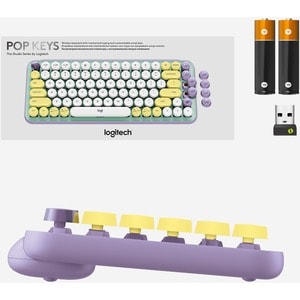 Logitech POP Keys Wireless Mechanical Keyboard with Customizable Emoji Keys - Wireless Connectivity - Bluetooth - 32.81 ft