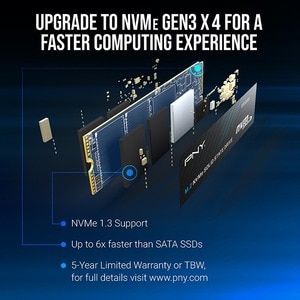 PNY CS1030 500 GB Solid State Drive - M.2 2280 Internal - PCI Express NVMe (PCI Express NVMe 3.0 x4) - Desktop PC, Noteboo