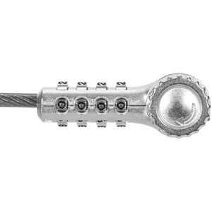 Targus DEFCON Ultimate Universal Resettable Combination Lock - Preset - 4-digit - Silver - Galvanized Steel - 6.50 ft - Fo