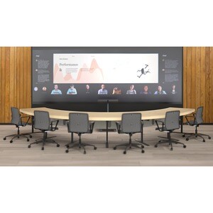 Heckler Design Stand for Enhanced Microsoft Teams Rooms - Powder Coated - Powder Coated Steel, Metal - Black Gray