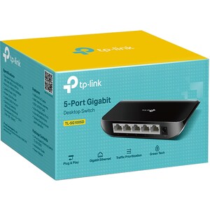 Switch Ethernet TP-Link TL-SG1005D 5 Porte - 2 Layer supportato - Coppia incrociata - Parato montabile, Desktop