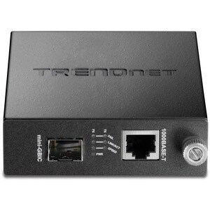 TRENDnet 100/1000Base-T To SFP Fiber Media Converter, Fiber To Ethernet Converter, 1 x 10/100/1000Base-T RJ-45 Port,1 x Mi