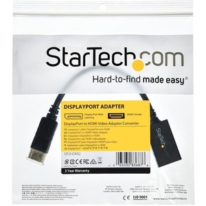 StarTech.com Adaptador Convertidor de Video DisplayPort™ a HDMI® - Cable DP Pasivo - 1920x1200 - Extremo Secundario: 1 x 1