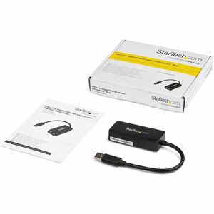 Adaptador Tarjeta de Red NIC Externa USB 3.0 de 1 Puerto Gigabit Ethernet RJ45 y Puerto USB - Negro StarTech.com USB31000SPTB