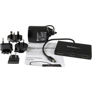 StarTech.com 3 Port Mini DisplayPort MST Hub - 4K 30Hz - Mini DP to HDMI Video Splitter for Multiple Monitors - mDP to HDM