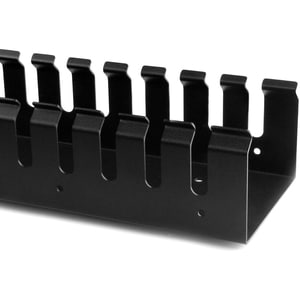StarTech.com Vertical Cable Organizer with Finger Ducts - Vertical Cable Management Panel - Rack-Mount Cable Raceway - 0U 