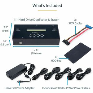 StarTech.com 1:1 Standalone Hard Drive Duplicator and Eraser for 2.5in / 3.5in SATA & SAS Drives - HDD/SSD Cloner & Eraser