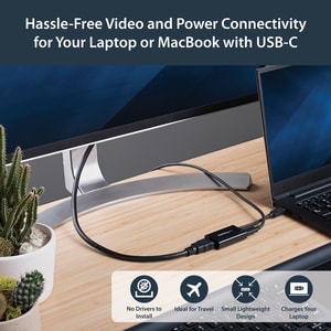 StarTech.com USB-C to HDMI Adapter - 4K 60Hz - Thunderbolt 3 Compatible - with Power Delivery (USB PD) - USB C Adapter Con