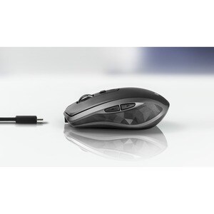 Logitech MX Anywhere 2S Mouse - Bluetooth/Radio Frequency - USB - Darkfield - 7 Button(s) - Graphite - Wireless - 4000 dpi