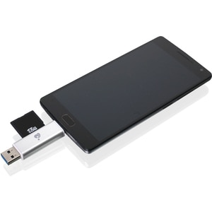 IOGEAR USB-C Duo Mobile Device Card Reader/Writer - 2-in-1 - SD, SDHC, SDXC, microSD, microSDHC, microSDXC, MultiMediaCard