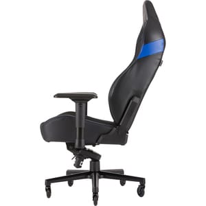 Corsair T2 ROAD WARRIOR Gaming Chair - Black/Blue - For Game, Office, Desk - PU Leather, Steel - Black, Blue