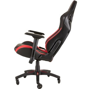 Corsair T1 RACE 2018 Gaming Chair - Black/Red - For Game, Desk, Office - PU Leather, Steel - Black, Red