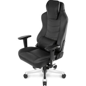 AKRACING Office Series Onyx Computer Chair - Top Grain Leather Seat - PU Leather Back - Black Steel, Metal Frame - 5-star 