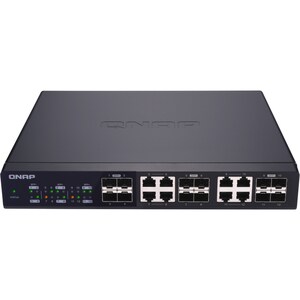 Conmutador Ethernet QNAP QSW-1208-8C 8 - 2 Capa compatible - Modular - Fibra Óptica, Par trenzado - De Escritorio, Montaje