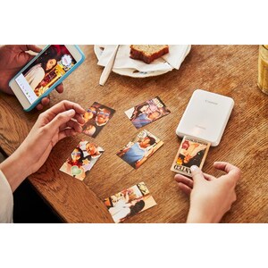 Canon Zero Ink Printer - Colour - Photo Print - Portable - Silver, White - Bluetooth - USB - Battery Built-in - Battery In