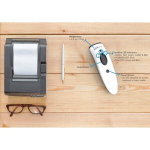 Socket Mobile SocketScan® S740, Universal Barcode Scanner, White & Black Dock - Wireless Connectivity - 495.30 mm Scan Dis