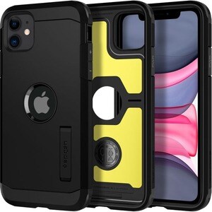 Spigen Tough Armor Case for Apple iPhone 11 Smartphone - Black - Impact Resistant, Shock Resistant, Shock Absorbing, Drop 